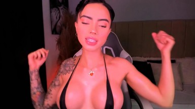 18 year old Alessandra perfect body built divine, hard nipples crown her chest